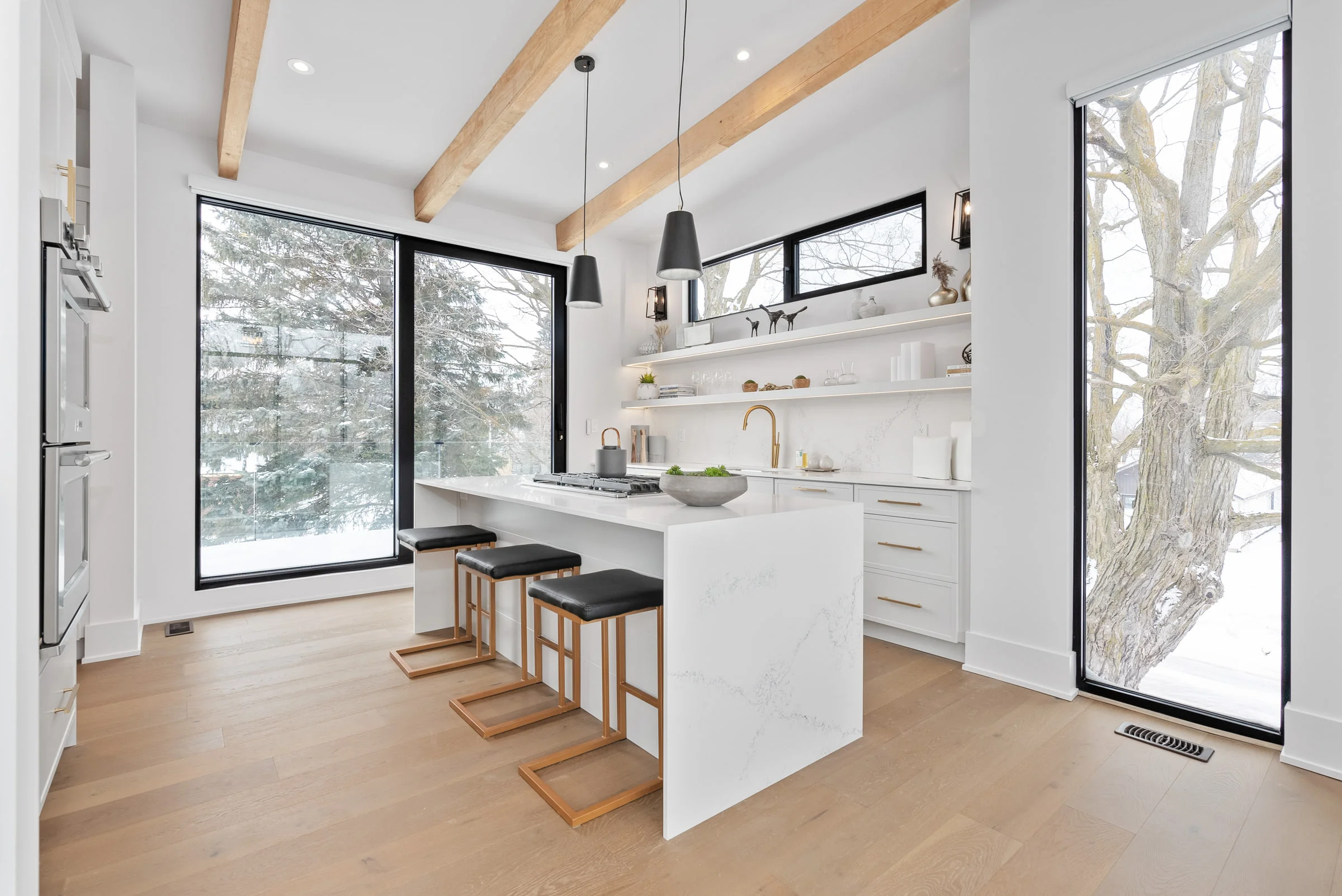 Quartz kitchen island