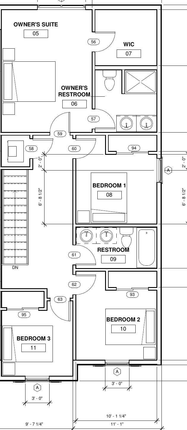 Second floor plan of The Gallop at Aurora Oaks, with the owner's suite and bedrooms.